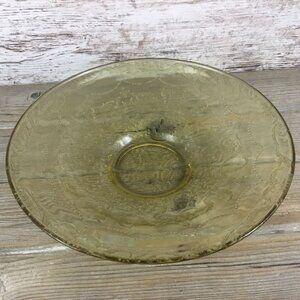 Federal Glass Yellow Madrid Decorative Glass Serving Bowl 11"